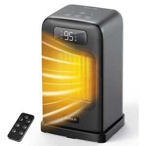 Black Space Heater with Remote